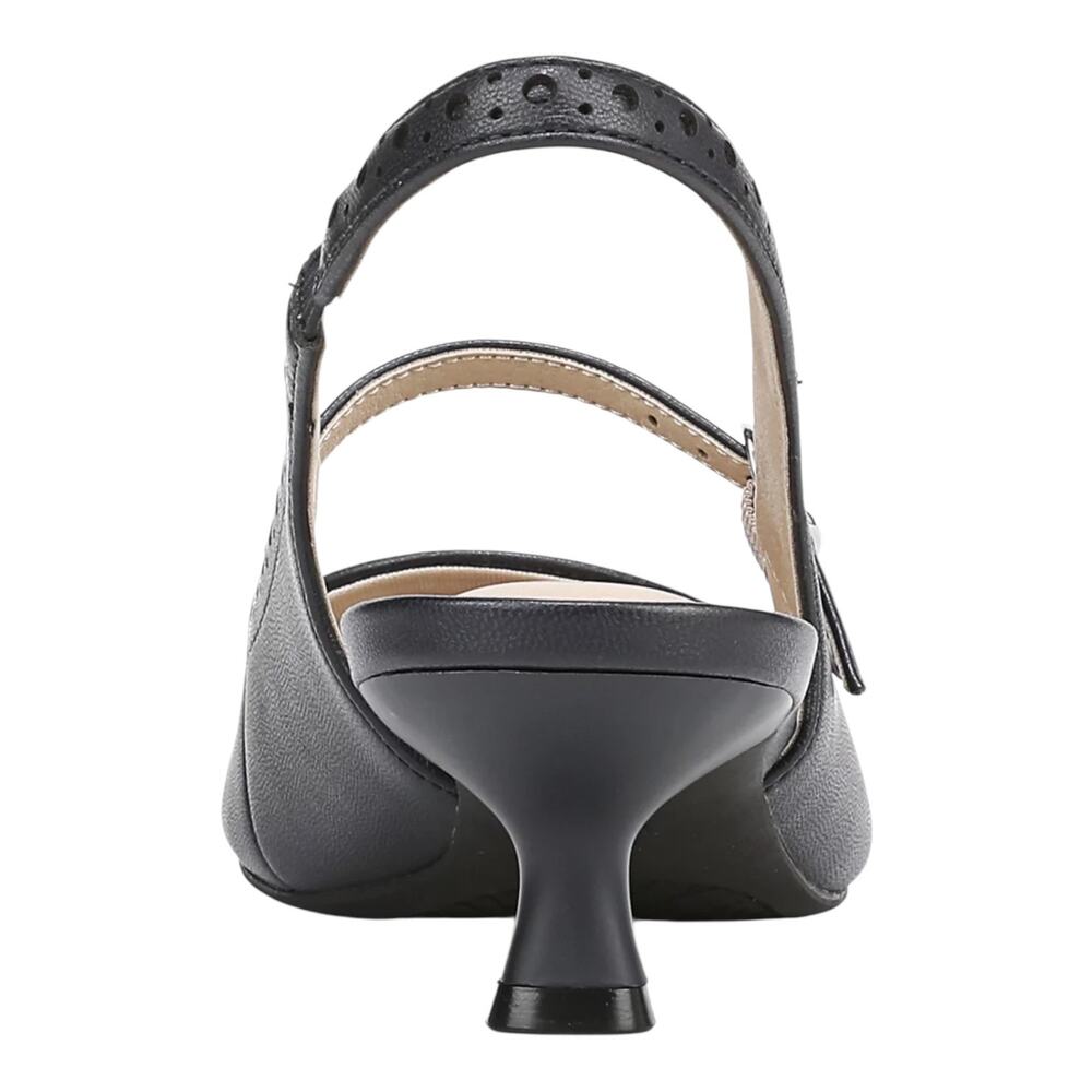 LifeStride Women's Marilyn Pointed Toe Kitten Heel Slingback Pumps Navy Size 7 W - Picture 3 of 5